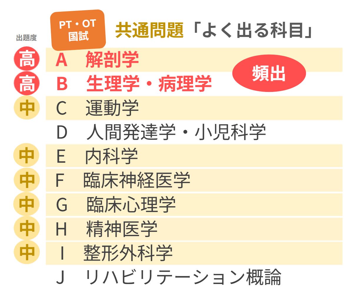 PT・OT国試】「共通問題」の頻出ジャンルランキング！（科目別分析 